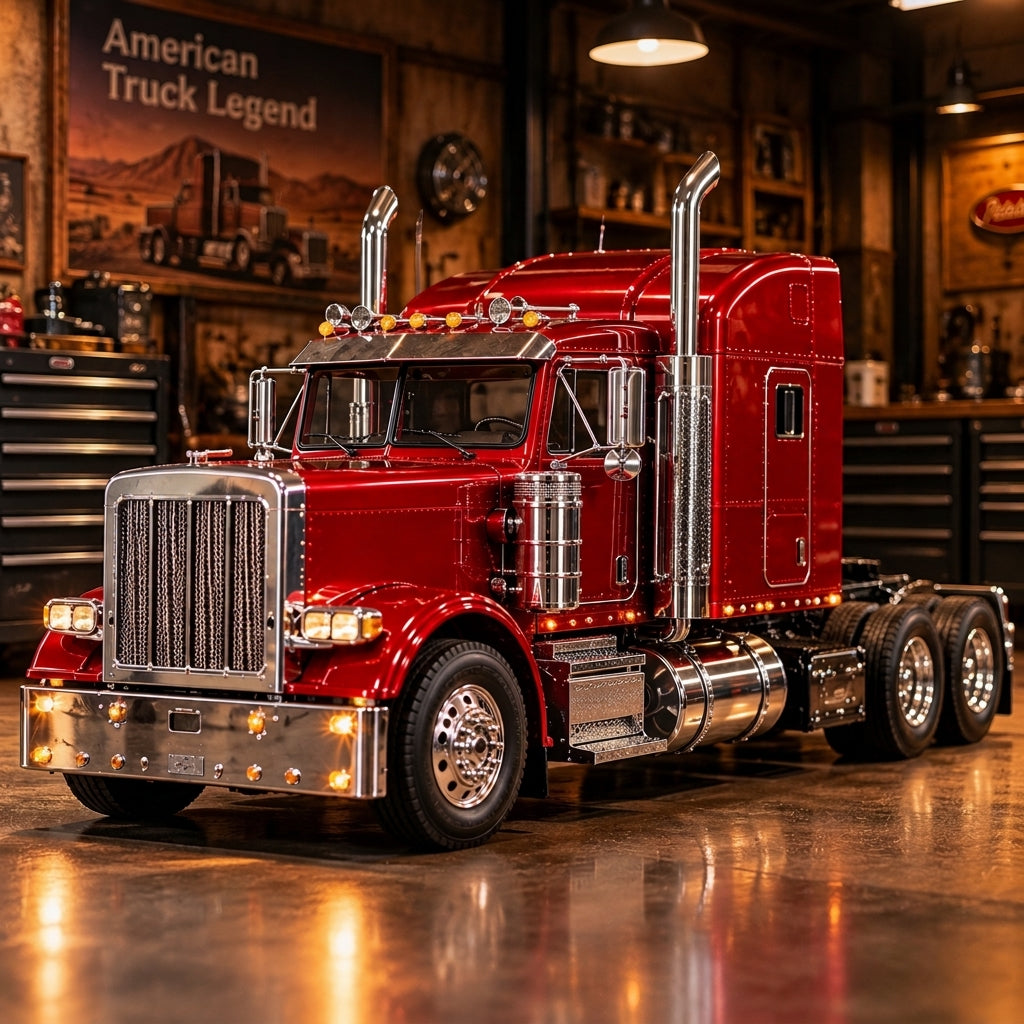 🔥LAST DAY 49%🚛 Candy Apple Red American Truck Model Kit – Build Your Own Classic Semi Truck
