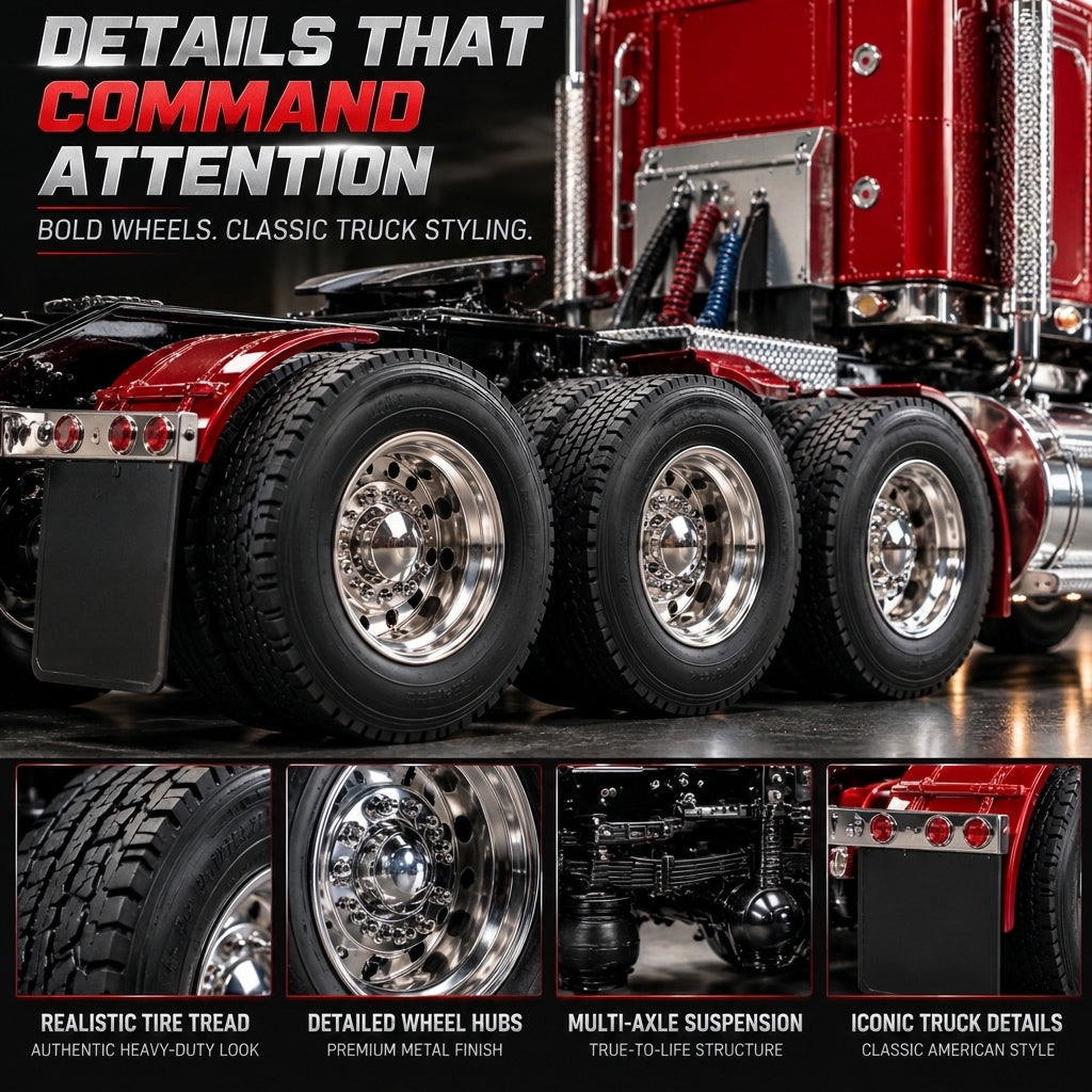 🔥LAST DAY 49%🚛 Candy Apple Red American Truck Model Kit – Build Your Own Classic Semi Truck