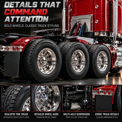 🔥LAST DAY 49%🚛 Candy Apple Red American Truck Model Kit – Build Your Own Classic Semi Truck